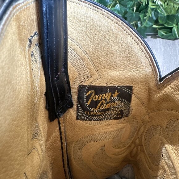 RARE Tony Lama Boots Men 9 D Exotic Python Snakeskin. Gloss Upper Leather VTG main image 12